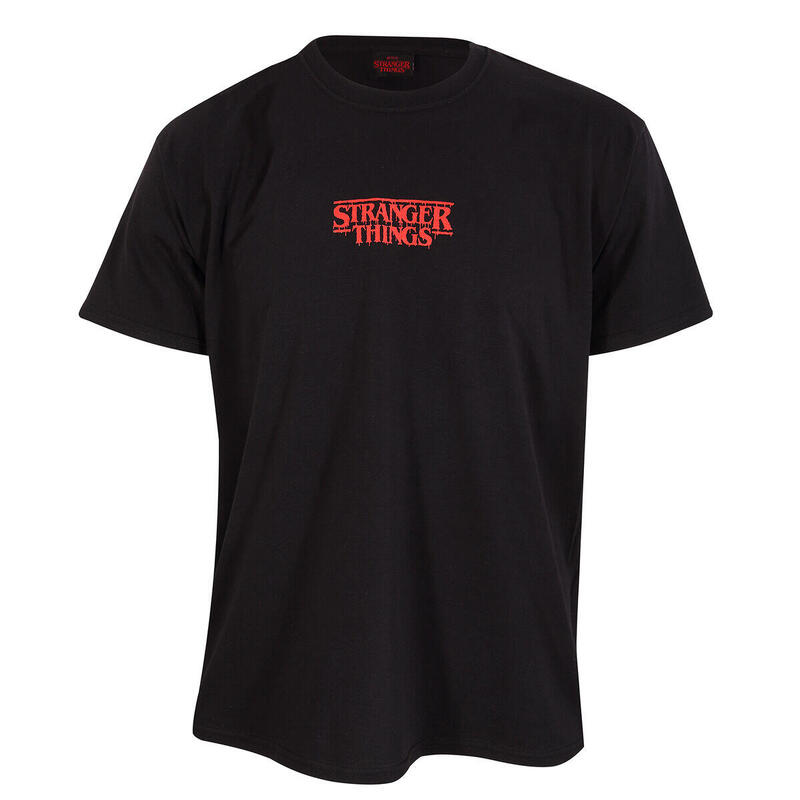 Camiseta de Manga Corta Stranger Things Demogorgon Upside Down Negro