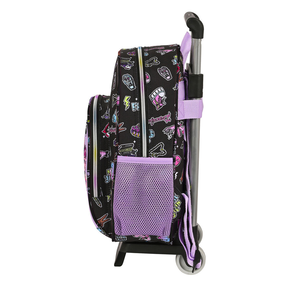 Mochila Escolar con Ruedas Monster High Creep Negro 2/3