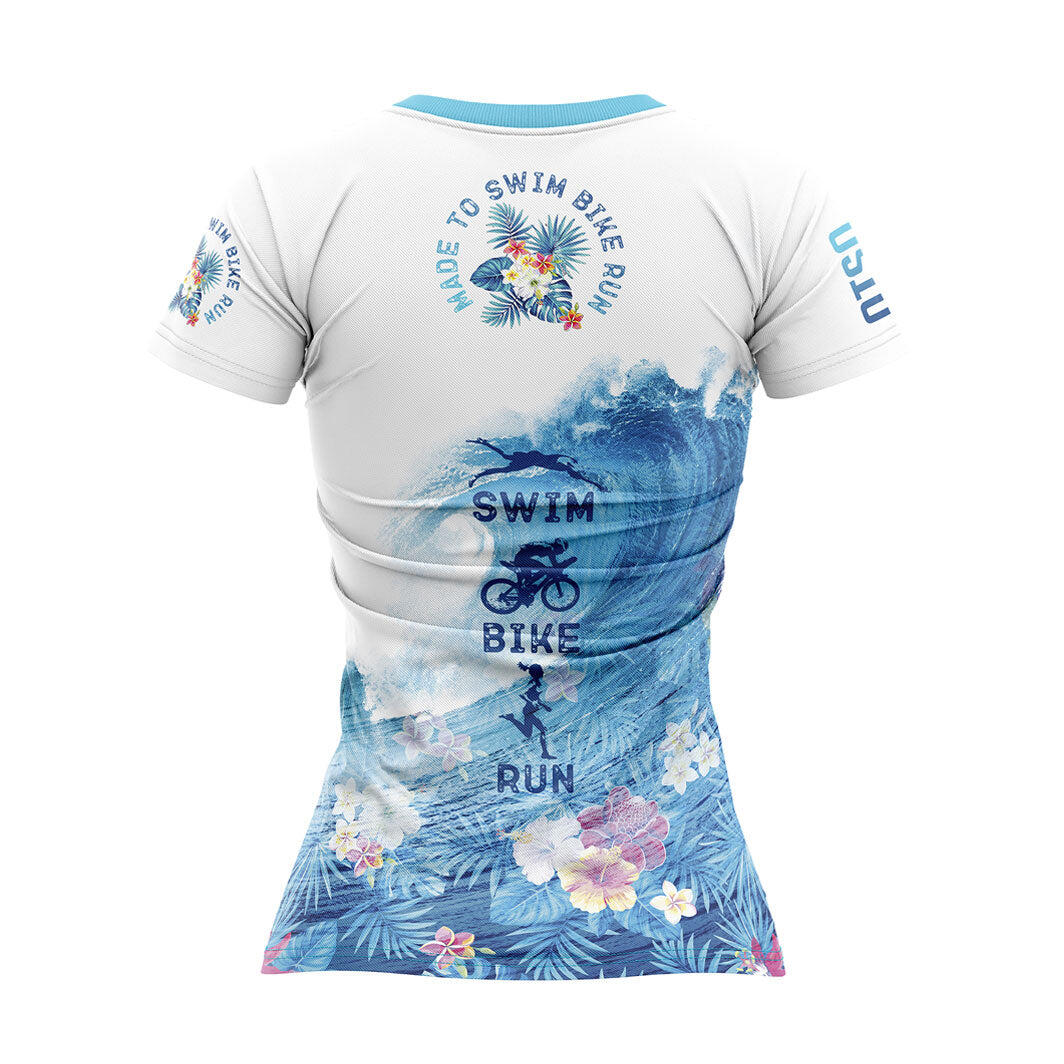 T-shirt manches courtes femme - Swim Bike Run Wave 2/3