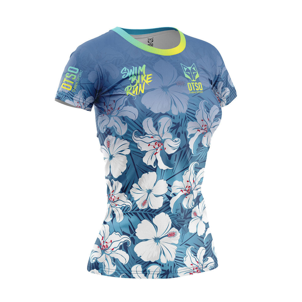 T-shirt manches courtes femme - Swim Bike Run Flower 1/3