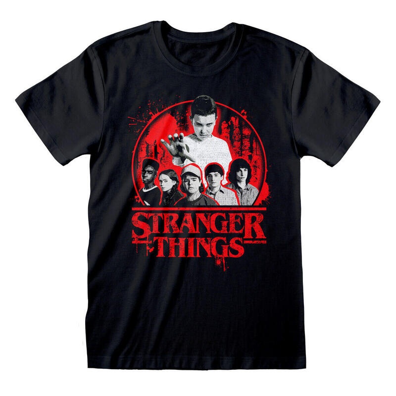 Camiseta de Manga Corta Stranger Things Circle Logo Negro