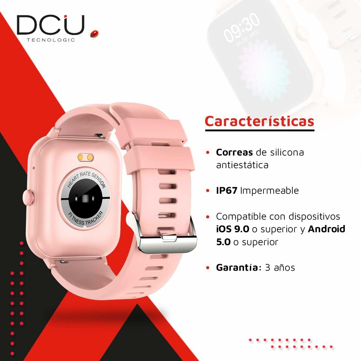 Smartwatch DCU CURVED GLASS PRO Pink 3/6