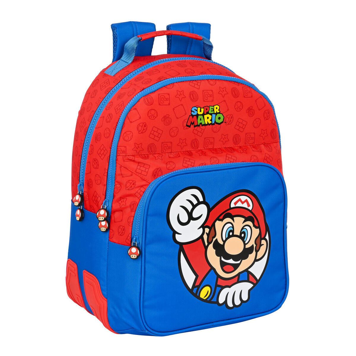 Mochila escolar super mario azul