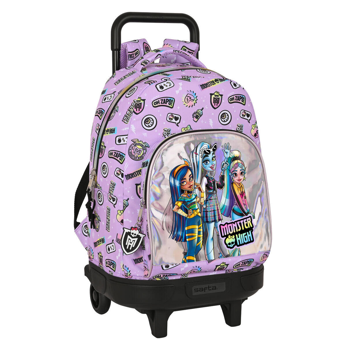 Mochila escolar com rodas monster high best boos poliéster 300d