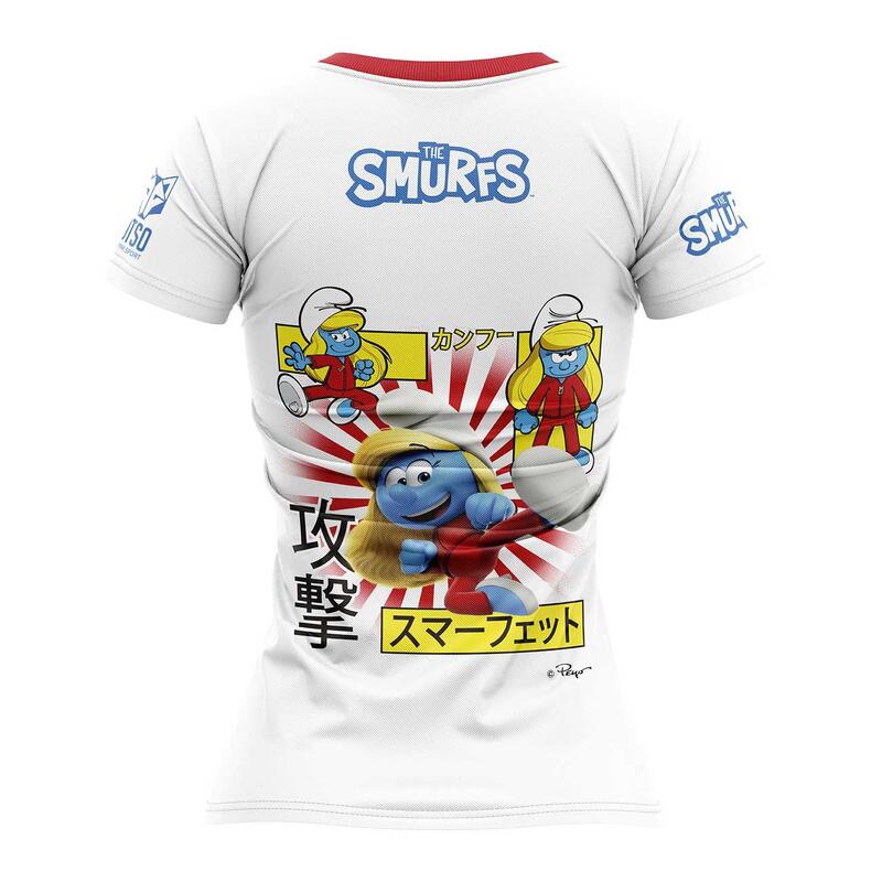 T-Shirt de manga curta Mulher OTSO - Smurfs Manga White