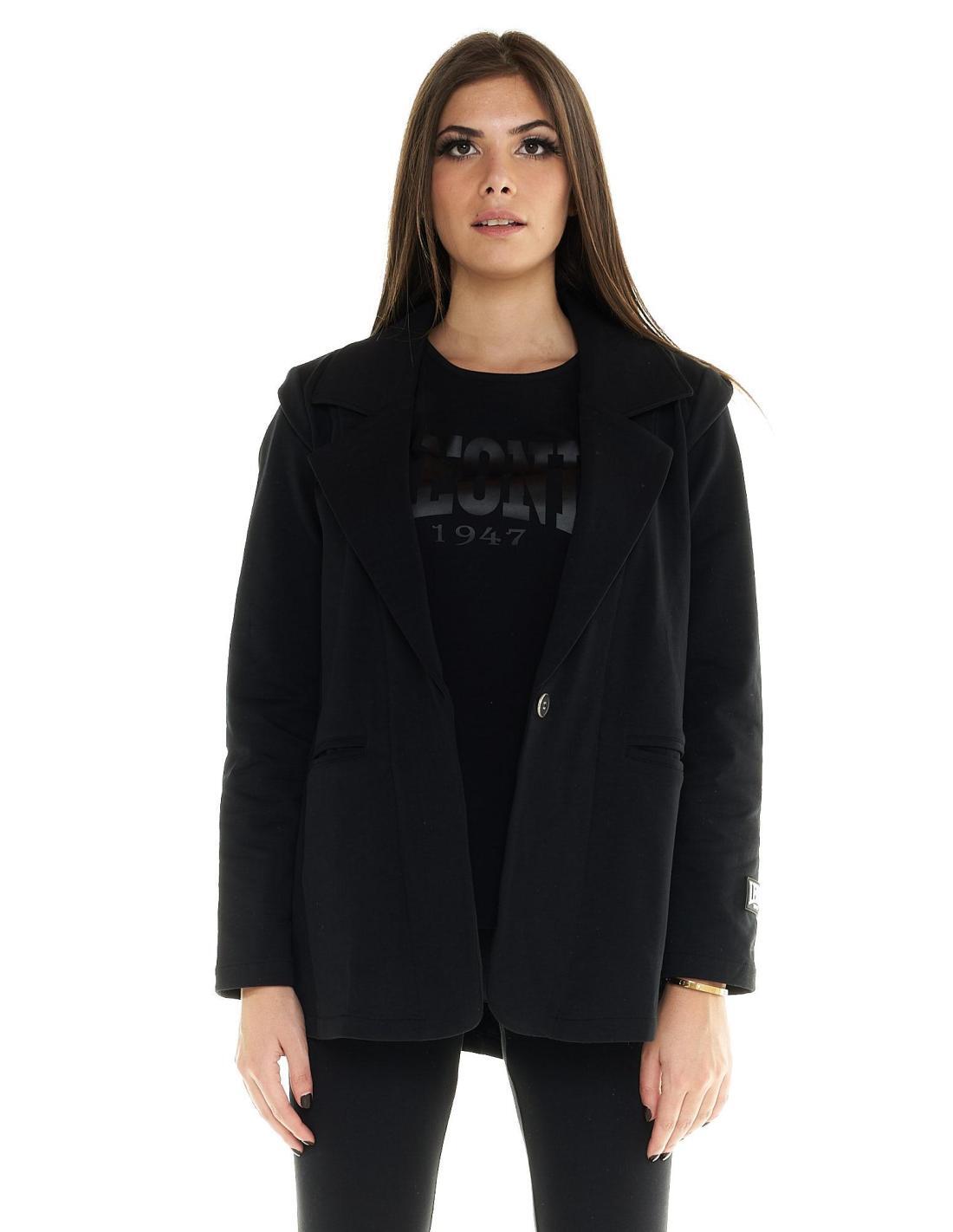 LEONE 1947 APPAREL Sportblazer van fleecekatoen met knopen voor dames Blackout