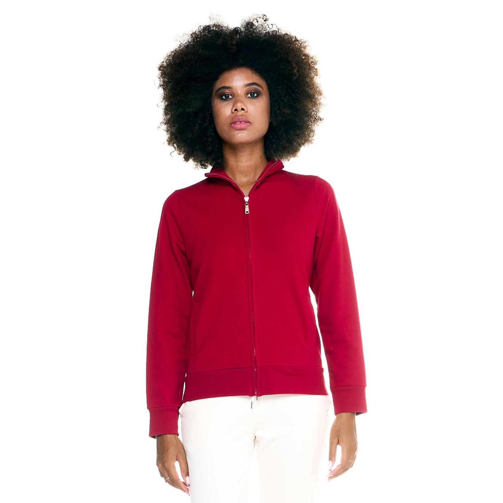 Leone 1947 Apparel - Sweat Femme Zippé Leone Basic - Sweat-shirt - Marron|rouge - Decathlon