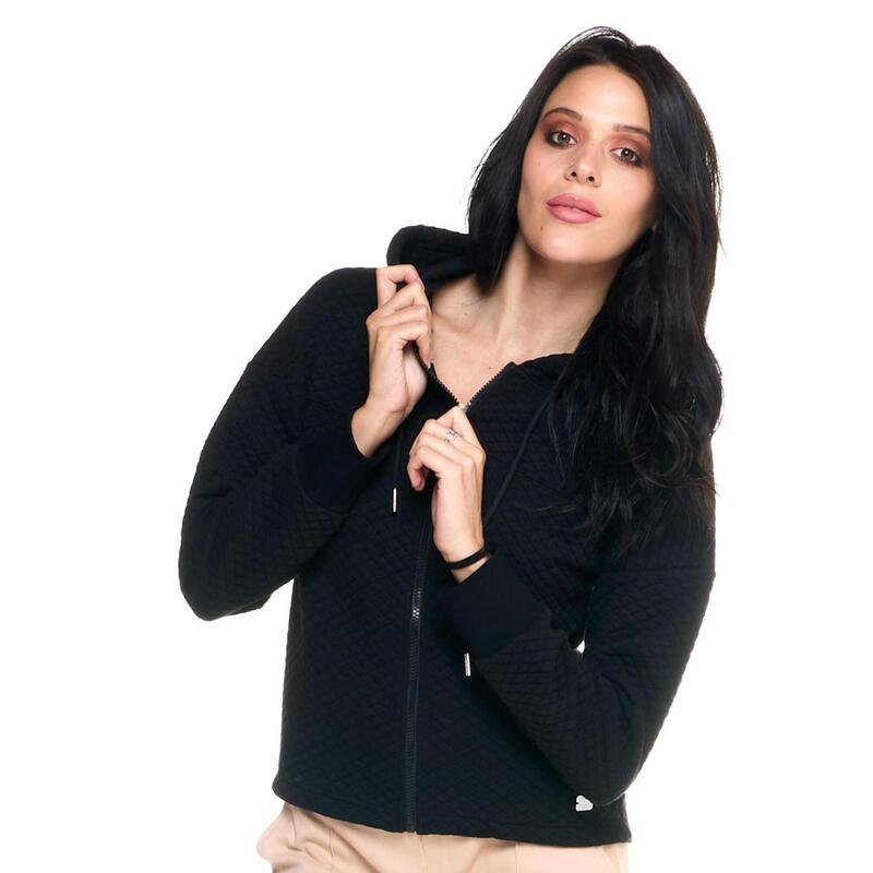 SweatShirt com capuz curto acolchoado Leone Mulher com zíper completo Leisure