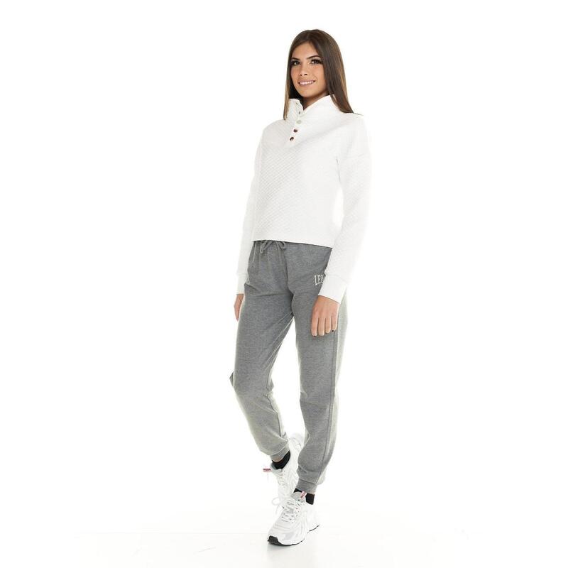 Cropped sweatshirt met hoge hals en knopen voor dames Leisure