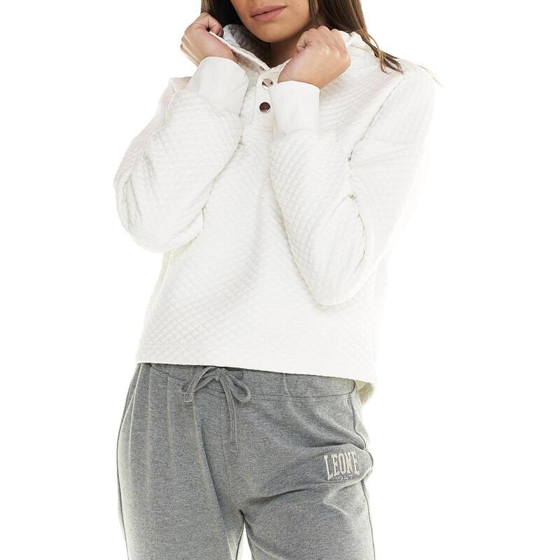 Cropped sweatshirt met hoge hals en knopen voor dames Leisure