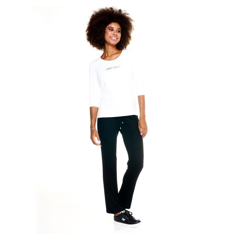 T-shirt met 3/4 lange mouwen voor dames Winter Chic Boxing