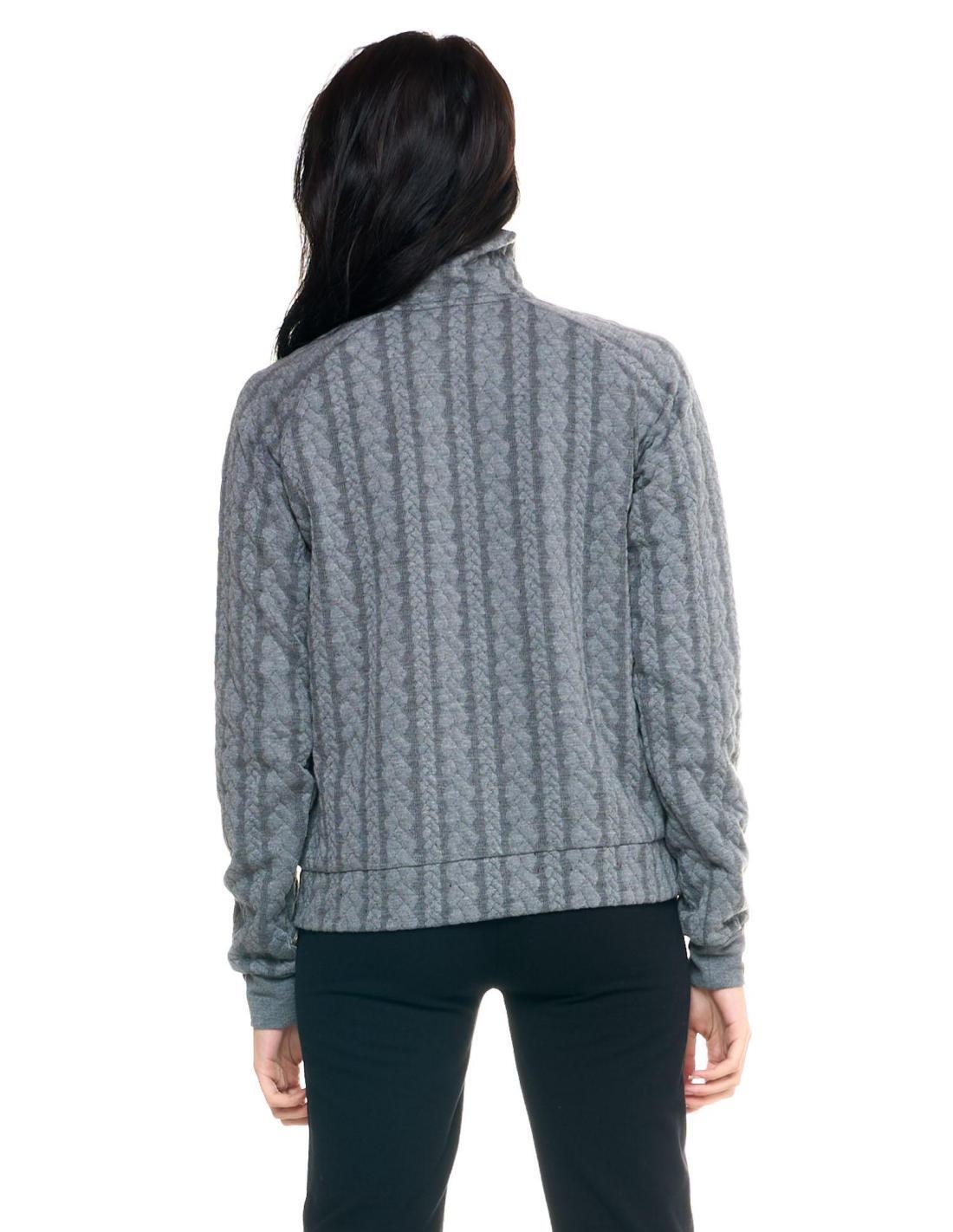 Sweat col roulé femmeavec zip intégral contrecollé Leone Greyss 4/6