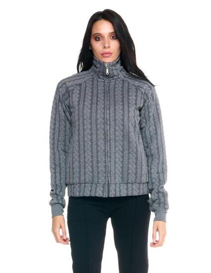 Felpa collo alto Leone donna con zip intera bonded Greyss