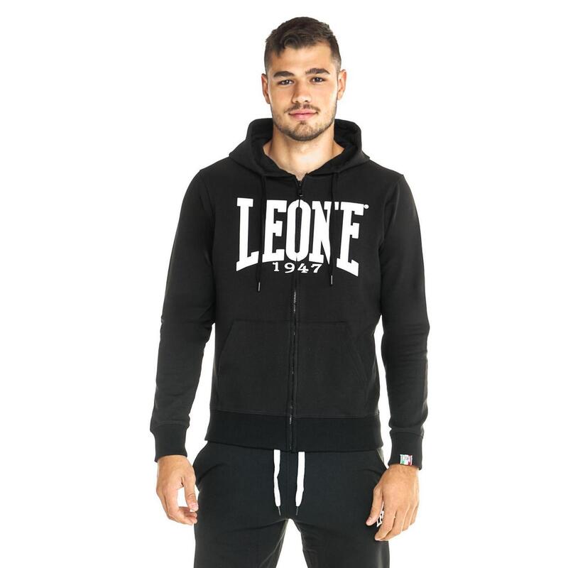 Sweat-shirt pour hommes avec capuche et fermeture éclair complète Leone Basic