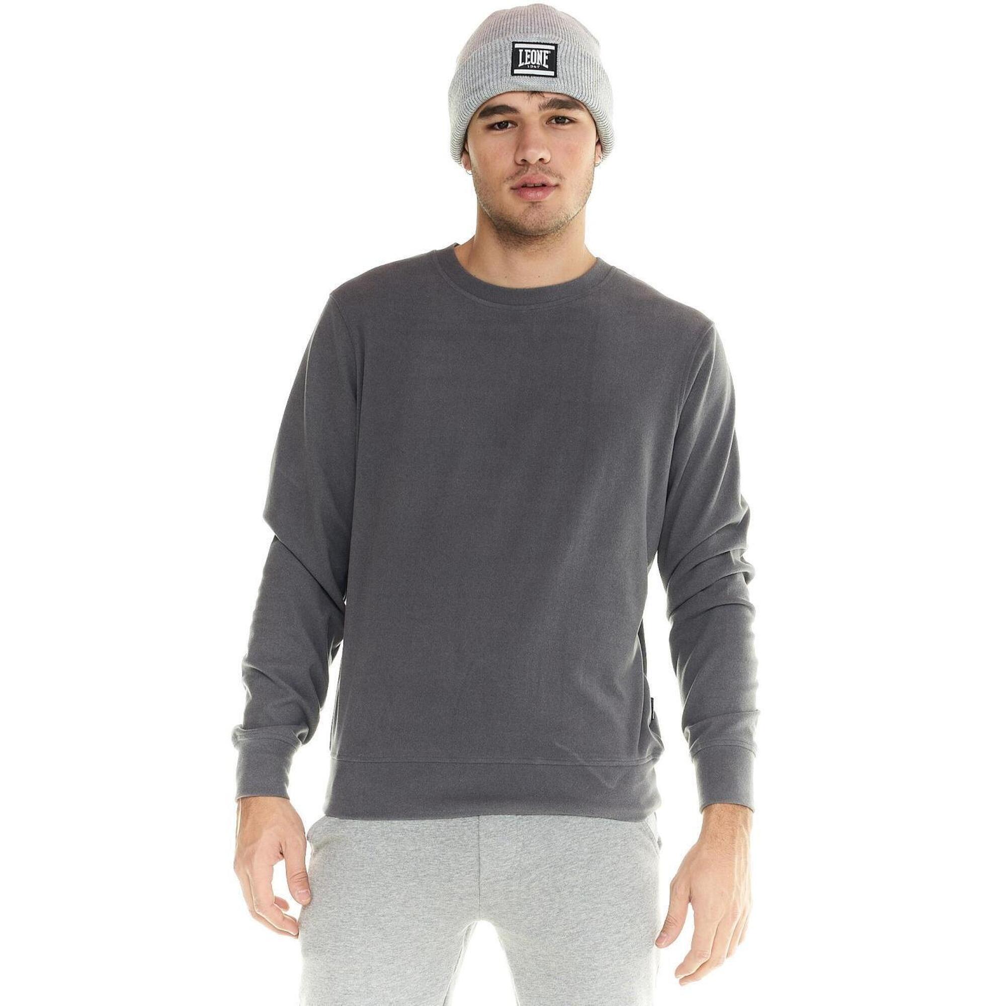 Męski polarowy sweter Leone Lifestyle z okrągłym dekoltem