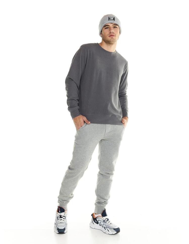 Męski polarowy sweter Leone Lifestyle z okrągłym dekoltem