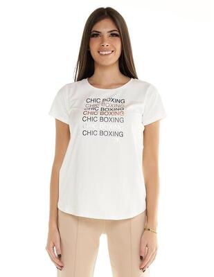 T-shirt met korte mouwen voor dames winter chic boxing