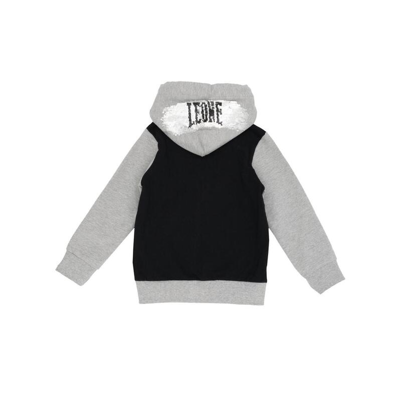 SweatShirt com capuz Leone para menina com zíper completo Super Grey