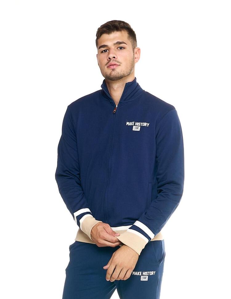 Męski dres Leone z zamkiem błyskawicznym w stylu retro