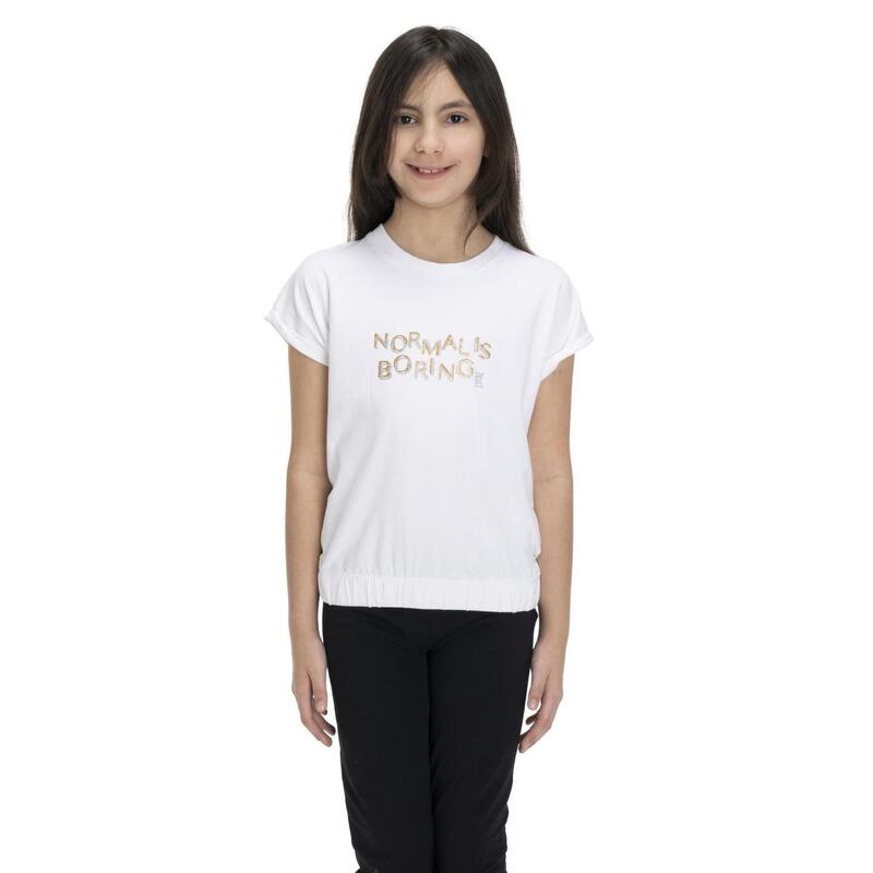 T-shirt curta de menina brilhante