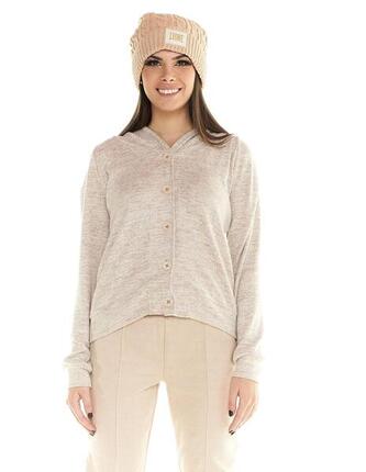 Damska bluza z kapturem Leone zapinana na guziki Winter Chic Boxing