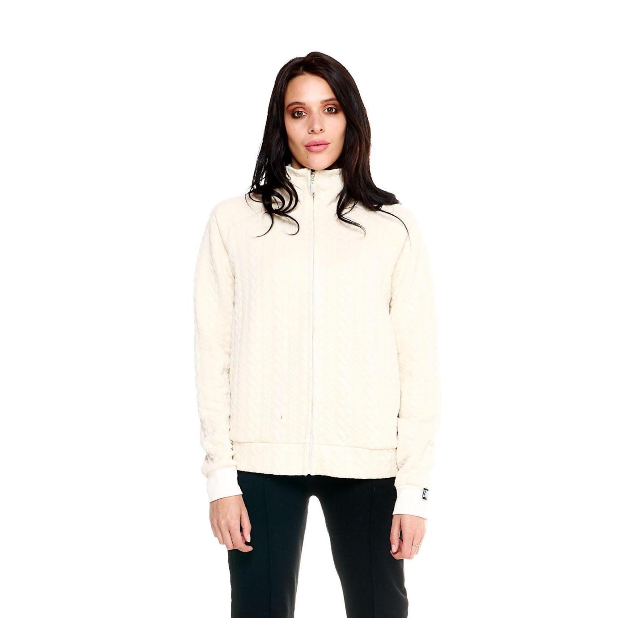 Leone 1947 Apparel - Sweat Col Roulé Femmeavec Zip Intégral Contrecollé Leone Greyss - Sweat-shirt - Blanc - Decathlon