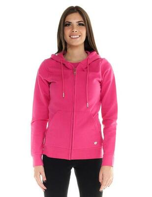 Leone Damen-Sweatshirt mit Basic-Kapuze mit durchgehendem Reißverschluss