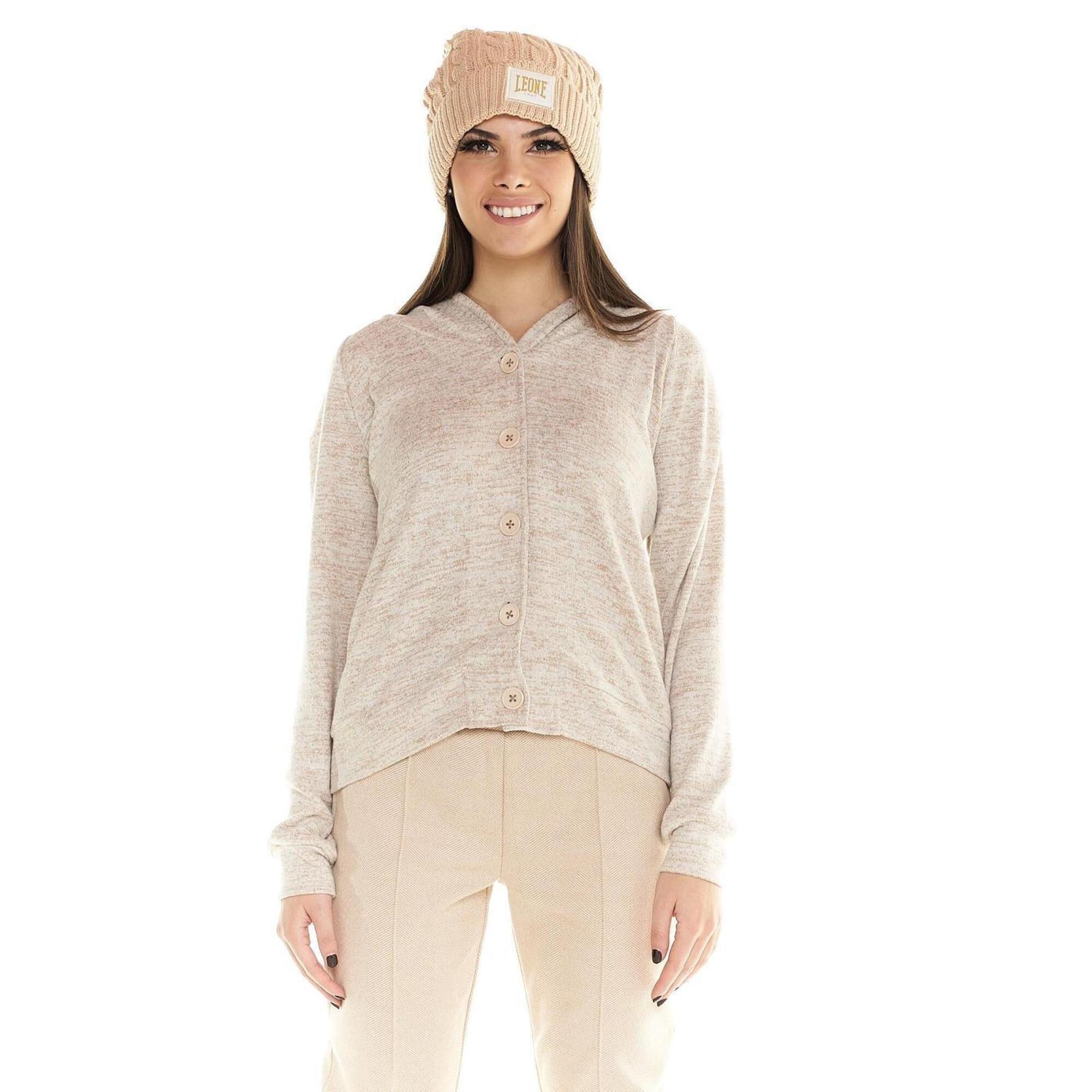 Leone 1947 Apparel - Sweat-shirt À Capuche Pour Femme Avec Boutons Leone Winter Chic Boxing - Sweat-shirt - Beige - 40 M - Decathlon