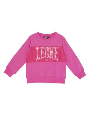 Felpa Leone bambina a girocollo Pink Girl