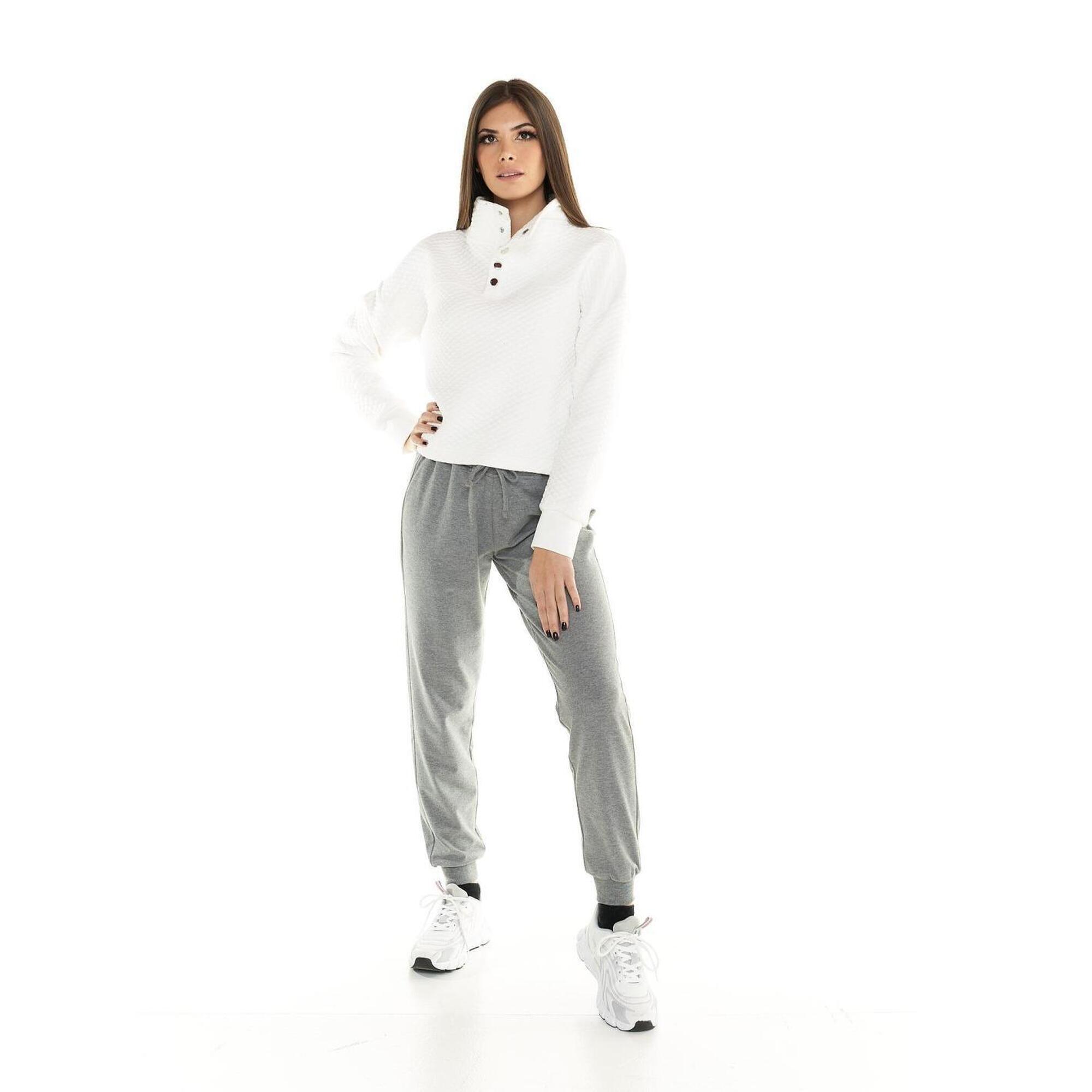 Leone 1947 Apparel - Sweat Court Matelassé Pour Femme  Leone Leisure - Sweat-shirt - Blanc - S - Decathlon