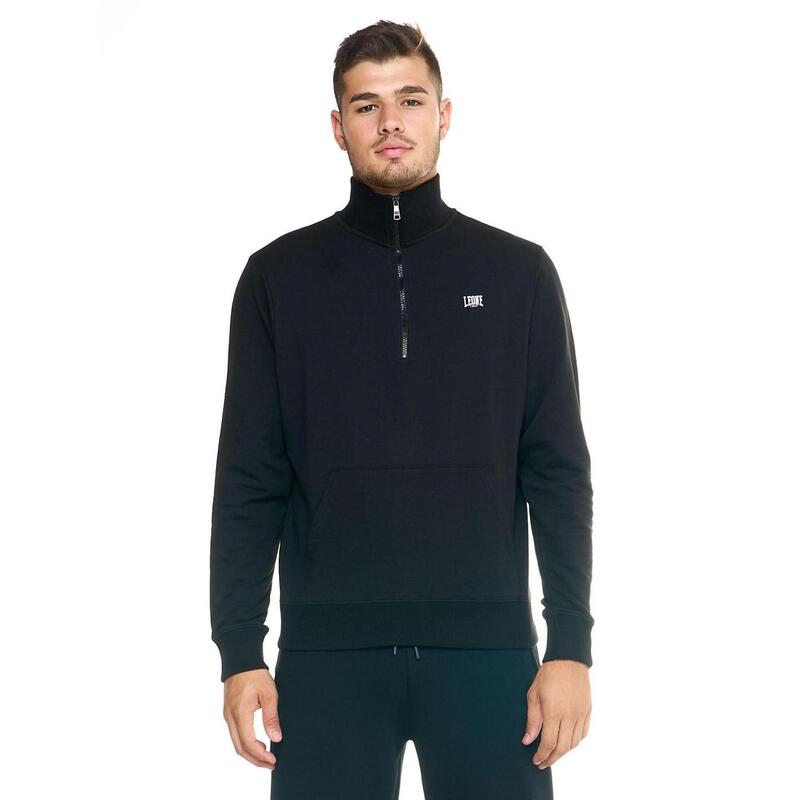 Sweat-shirt homme avec col montant et zip col Leone Basic