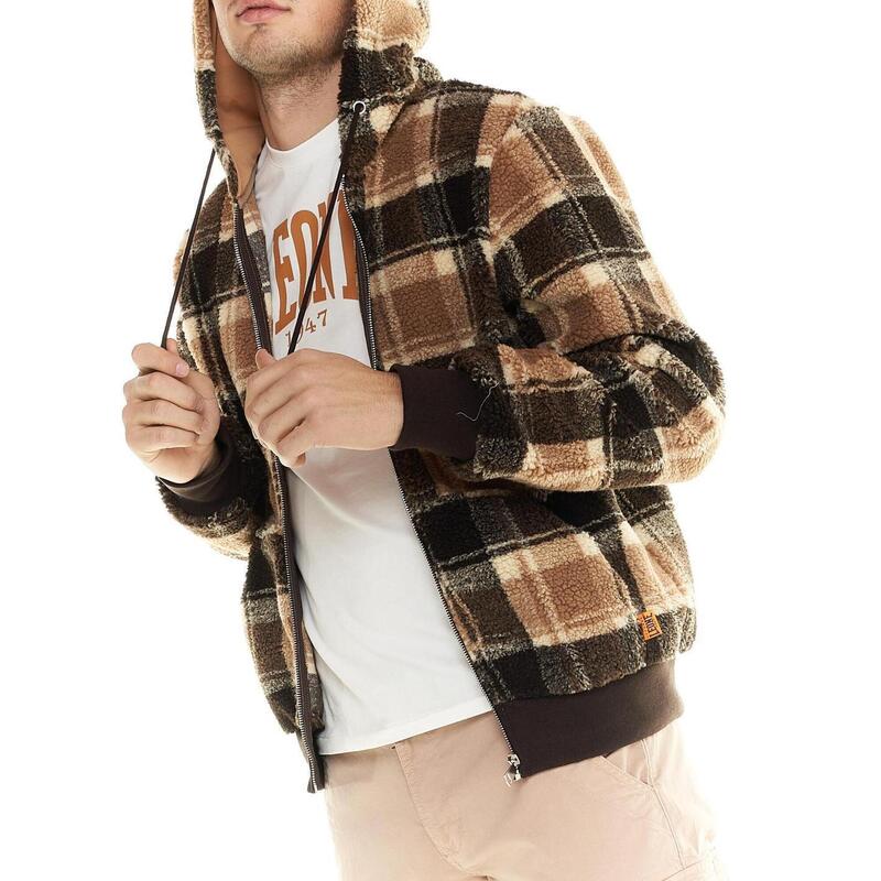 Chaqueta de hombre con capucha en sherpa Leone Shades