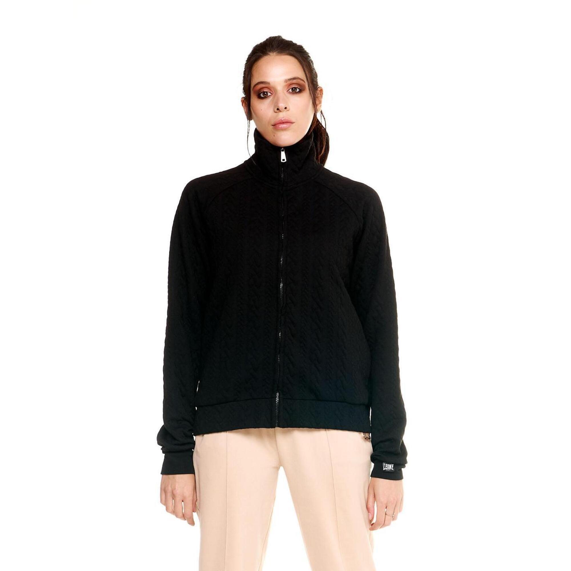 Leone 1947 Apparel - Sweat Col Roulé Femmeavec Zip Intégral Contrecollé Leone Greyss - Sweat-shirt - Noir - Decathlon