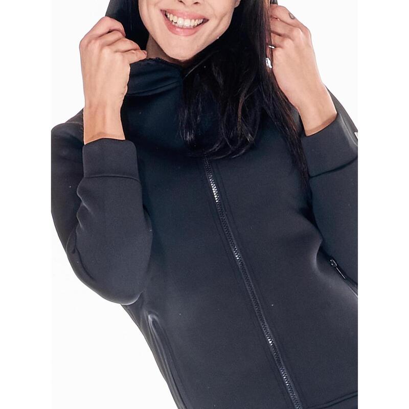 Basic neopreen sweatshirt met capuchon voor dames