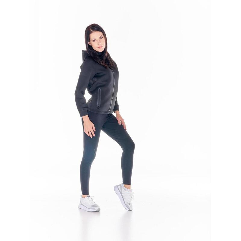 Basic neopreen sweatshirt met capuchon voor dames