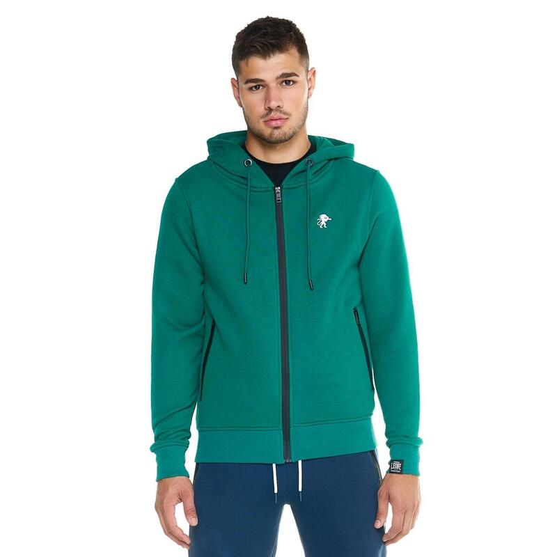 Sweat-shirt à capuche et zip intégral pour homme Leone Soft Basic