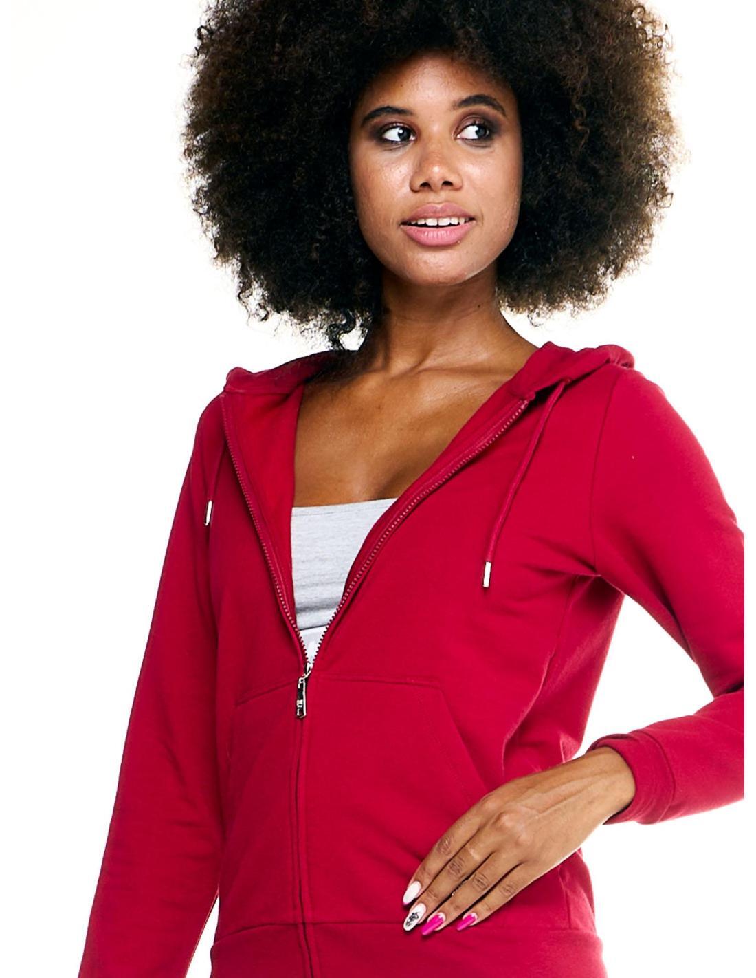 Sudadera de mujer con capucha y cremallera Leone Basic 5/6