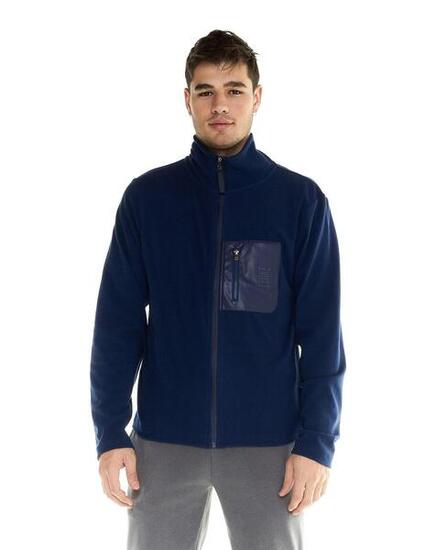 Leone Herren-Lifestyle-Pullover mit Stehkragen und durchgehendem Reißverschluss