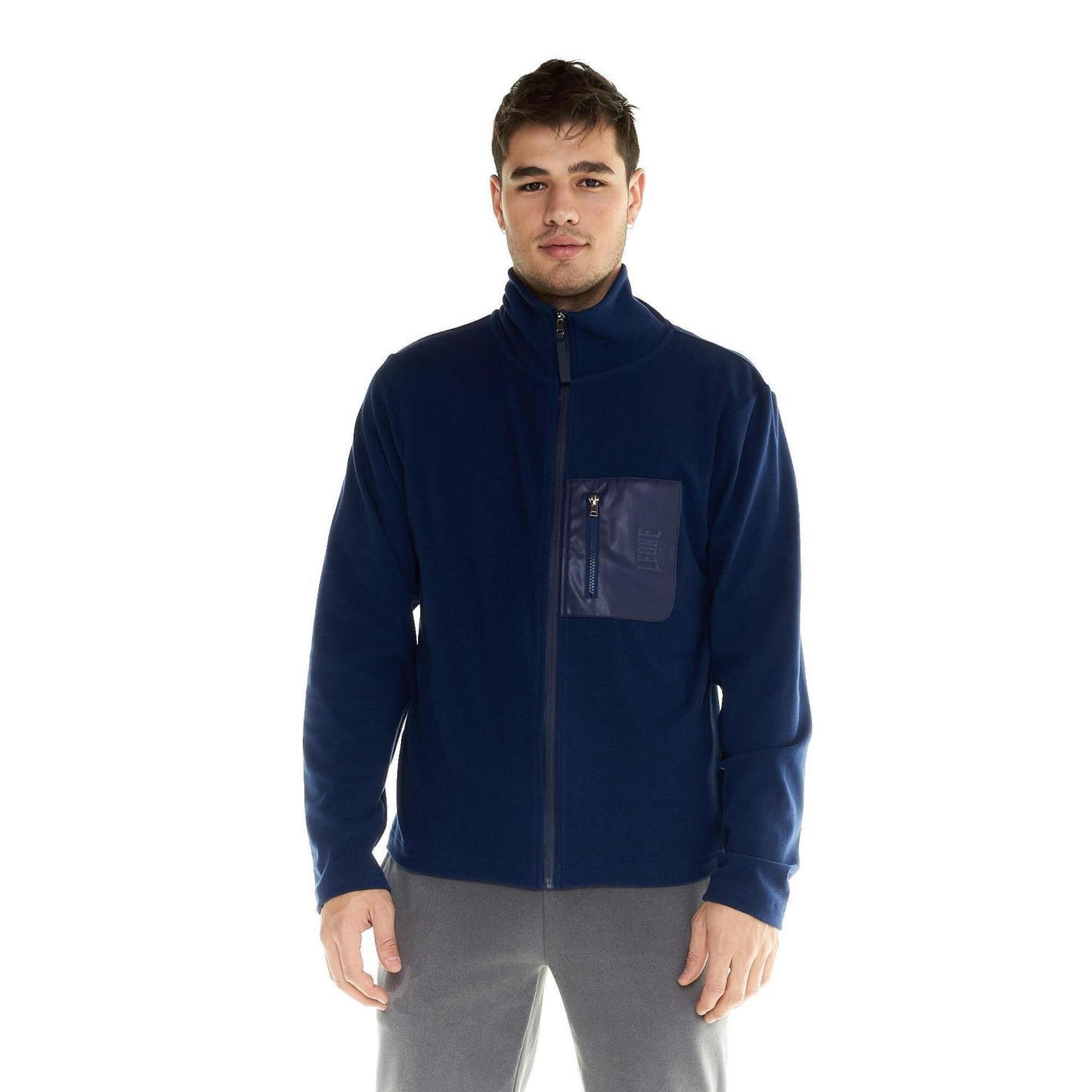 Męski sweter Leone ze stójką i zamkiem błyskawicznym w stylu Lifestyle