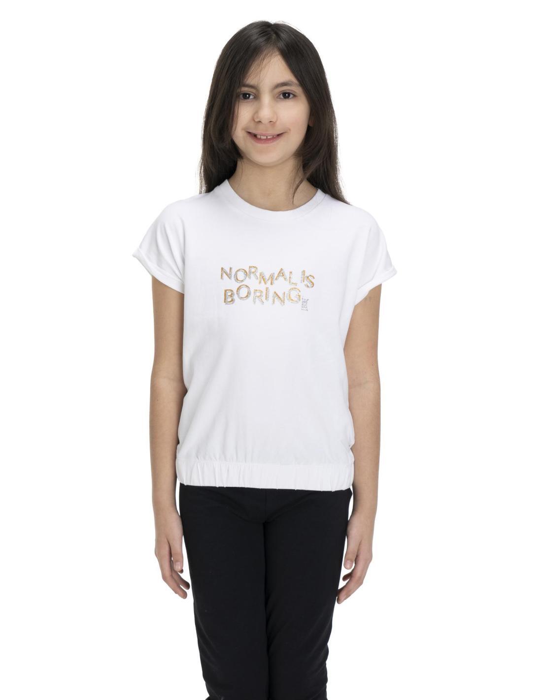 T-shirt curta de menina brilhante