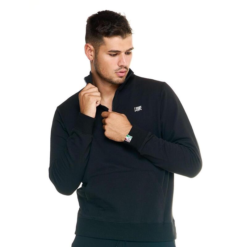 Sudadera de hombre con cuello alto y cremallera Leone Basic