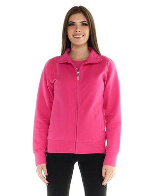 Einfaches Leone Damen-Sweatshirt mit durchgehendem Reißverschluss