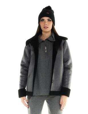 Leone Damenjacke aus grauem Sherpa