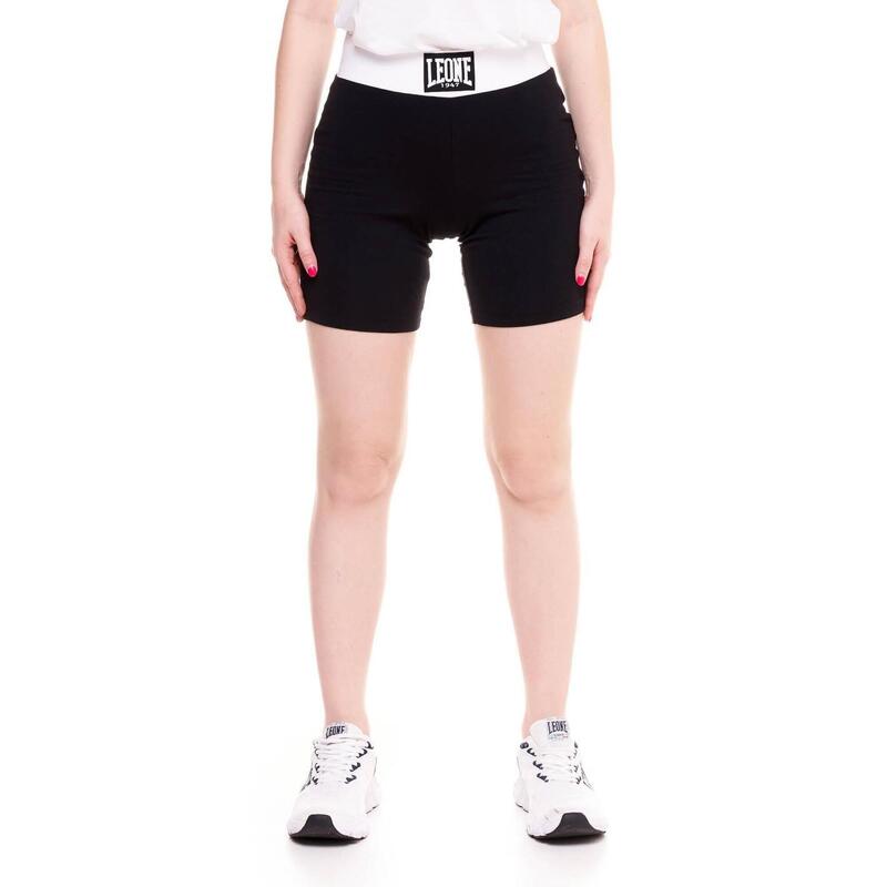 Shorts legging feminino preto e branco