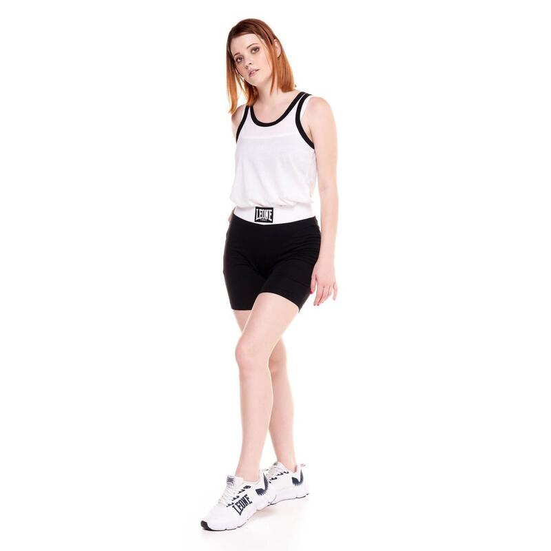 Shorts legging feminino preto e branco