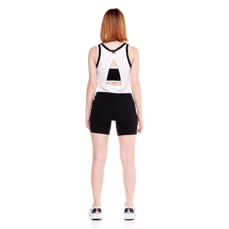 Shorts legging feminino preto e branco