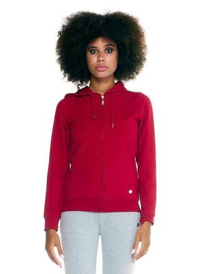 Leone Damen-Sweatshirt mit Basic-Kapuze mit durchgehendem Reißverschluss