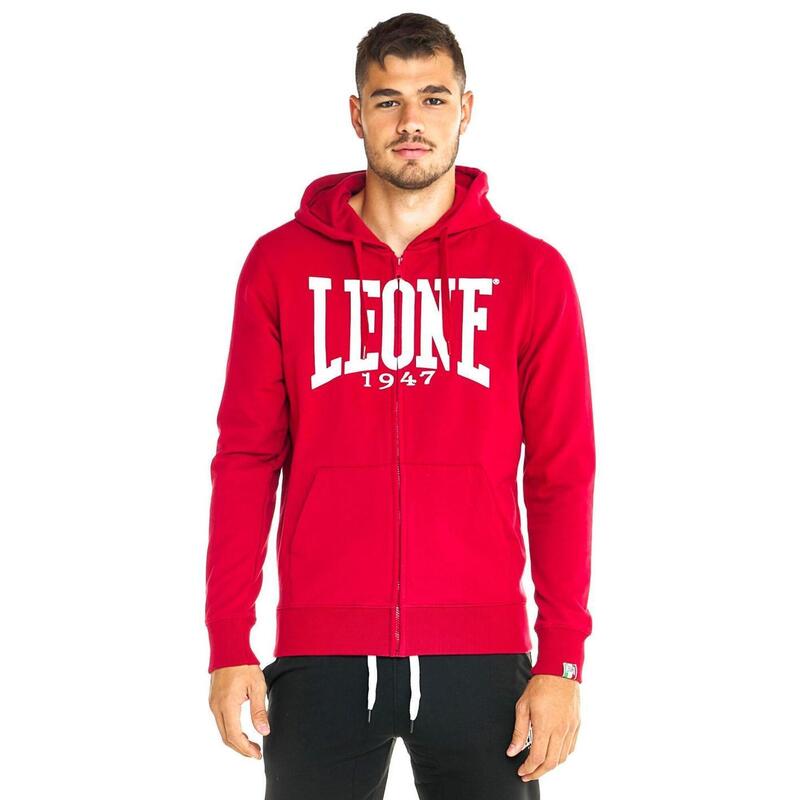 SweatShirt Homem Leone com capuz e zíper completo com logotipo Basic grande