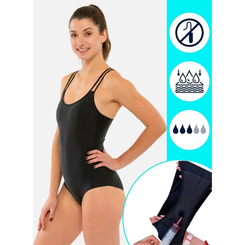 Maillot de bain Menstruel bretelles ajustables - Flux Moyen - Stella