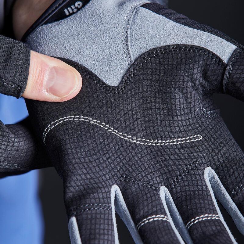 Junior Deckhand Long Finger Gloves - Black/Grey
